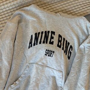 Anine Bing Gray Logo Crewneck Sweatshirt